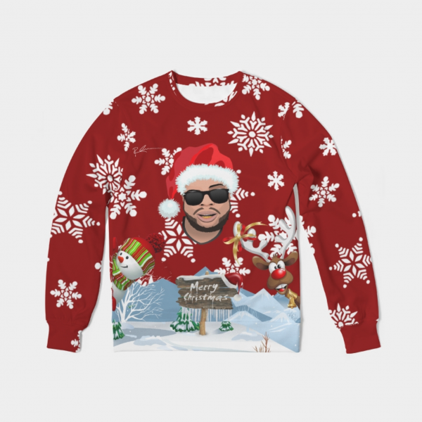 “RUEBX CLAUSE CHRISTMAS” Unisex Classic Crewneck Pullover (Red)