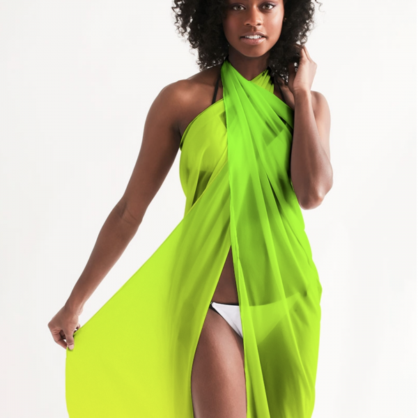 “NEON TECHNOLOGY” – WOMEN’S TRIANGLE STRING BIKINI W/COVER-UP (LEMON/LIME) SET